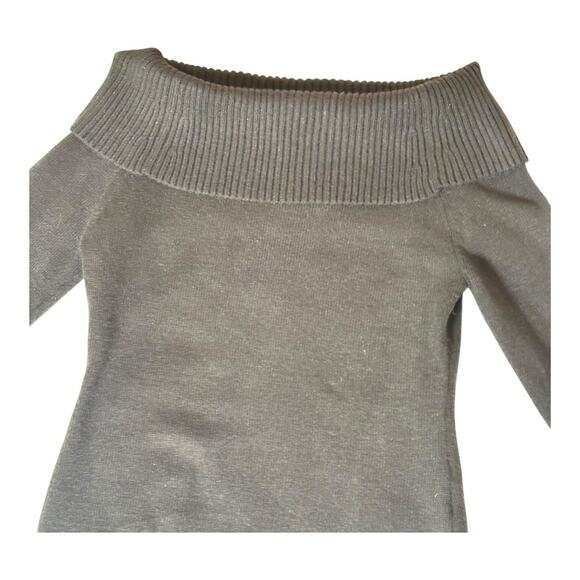 PrettyGarden Black Off-Shoulder Ribbed Sweater Top Cozy Date Night Minimal M - Picture 3 of 10